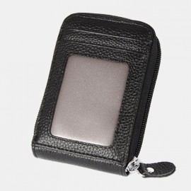 Women Genuine Leather RFID Anti-theft Organ Shape Multi-slot Card Case Card Holder Wallet