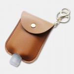 Women Faux Leather Casual Portable Hand Sanitizer Bottle Keychain Travel Pendant Bag Accessory