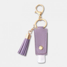 Women Faux Leather Casual Tassel Portable Disinfectant Keychain Pendant Bag Accessory