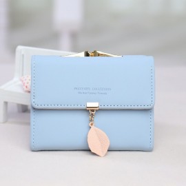 Women Artificial Leather Elegant Multi-compartment Wallet Large Capacity Durable Bi-fold Purse