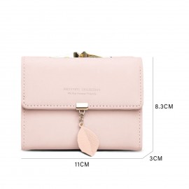 Women Artificial Leather Elegant Multi-compartment Wallet Large Capacity Durable Bi-fold Purse