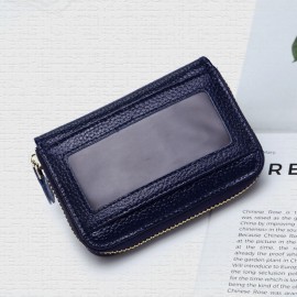 Women Genuine Leather 11 Card Slots Money Clip Wallet