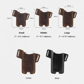 Men Genuine Leather Cow Leather EDC 6.5 Inch Phone Bag Waist Bag Sling Bag