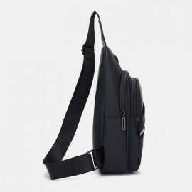 Men Waterproof Wear-resistant Chest Bag Casual Oxford Headphones Hole Crossbody Bags Shoulder Bag