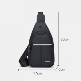 Men Waterproof Wear-resistant Chest Bag Casual Oxford Headphones Hole Crossbody Bags Shoulder Bag