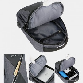 Men USB Charging Multi-pocket Chest Bag Oxford Non-slip Wear-resistant Waterproof Casual Shoulder Bag Crossbody Bags