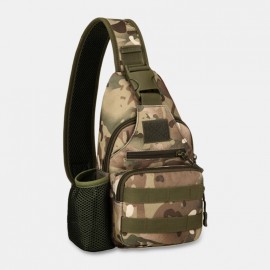 Men's Polyester Camouflage USB Charging Chest Bag Kettle Cover Cycling Sports Chest Bag Single Shoulder Leisure Bag