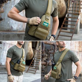 Men's Polyester Camouflage USB Charging Chest Bag Kettle Cover Cycling Sports Chest Bag Single Shoulder Leisure Bag