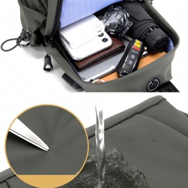 Men Waterproof Wear-resisting USB Charging Chest Bag Multi-pocket Anti-theft Crossbody Shoulder Bag