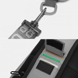 Men Oxford Letter Front Password Lock Anti-theft Design USB Charging Crossbody Bag Multi-pockets Multi-compartments Chest Bag