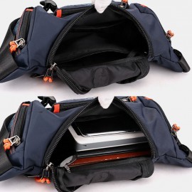 Men Waterproof Outdoor Headphone Plug Crossbody Bag Chest Bag Sling Bag