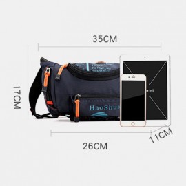 Men Waterproof Outdoor Headphone Plug Crossbody Bag Chest Bag Sling Bag