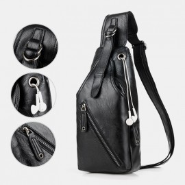 3PCS Men Chest Bag Wallet Belt Set Casual Multifunction Wear- Resistant Chest Bag Crossbody Shoulder Bag Gift Set