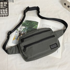 Men Nylon Lightweight Casual Waterproof Wear-resisting Chest Bag Crossbody Bag Shoulder Bag