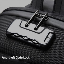 Men USB Charging Anti-theft Code Lock Chest Bag Multi-function Large Capacity Outdoor Travel Crossbody Bag