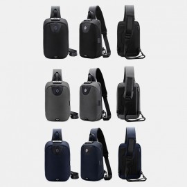 Men USB Charging Anti-theft Code Lock Chest Bag Multi-function Large Capacity Outdoor Travel Crossbody Bag