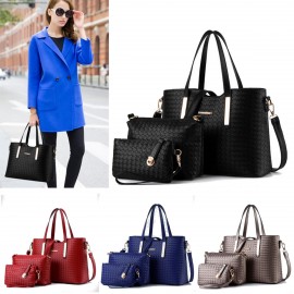 3PCS/SET Women Leather Satchel Handbag Shoulder Messenger Crossbody Bag