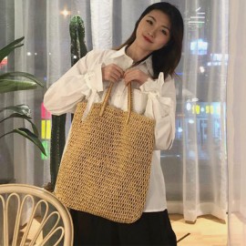 Women Travel Summer Beach Large Capacity Straw Handbag Tote Bag