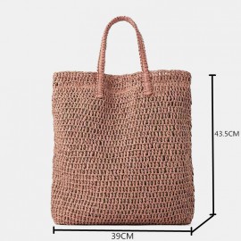 Women Travel Summer Beach Large Capacity Straw Handbag Tote Bag