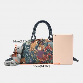 Women Bear Pattern Casual Handbag Crossbody Bag