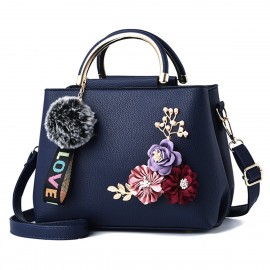 Womens Purses and Handbag Shoulder Bags Ladies Designer Top Handle Satchel Tote Bag with Ribbons and Flower Decoration