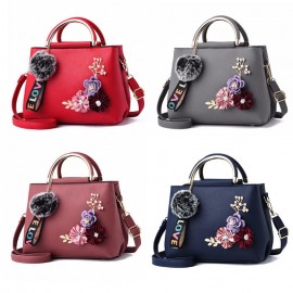 Womens Purses and Handbag Shoulder Bags Ladies Designer Top Handle Satchel Tote Bag with Ribbons and Flower Decoration