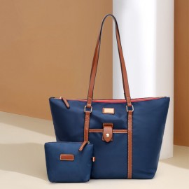 Women 2Pcs Large Capacity Waterproof Casual Tote Bag