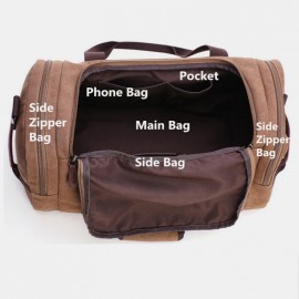 Men Casual Fashion Large Capacity Canvas Travel Outdoor Luggage Multi-pocket High Quality Crossbody Bag Shoulder Handbag