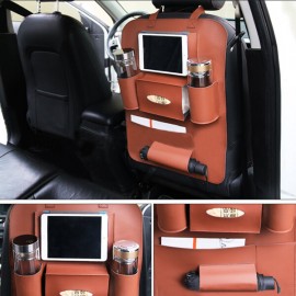 Faux Leather Car Seat Storage Bag 5 Colors Travel Solid Hang Bag